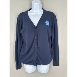 Vintage North Carolina Tarheels Cardigan Sweater Womens Medium Navy Blue Button